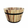 New Courtyard 21 x 12 in. Wood Barrel Wood Planter NE3853443